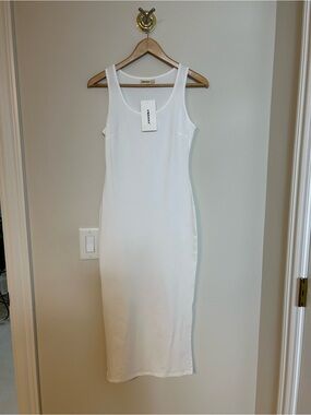 Crewneck White T-Shirt Maxi Dress by CMZ2005